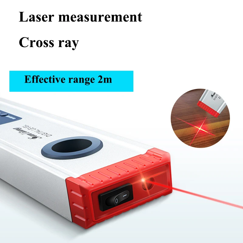 Imagem -03 - Cupbtna Alta Precisão Led Eletrônico Backlight Display Digital Laser Nível de Equilíbrio Alavanca com Régua de Ângulo Infravermelho Magnético