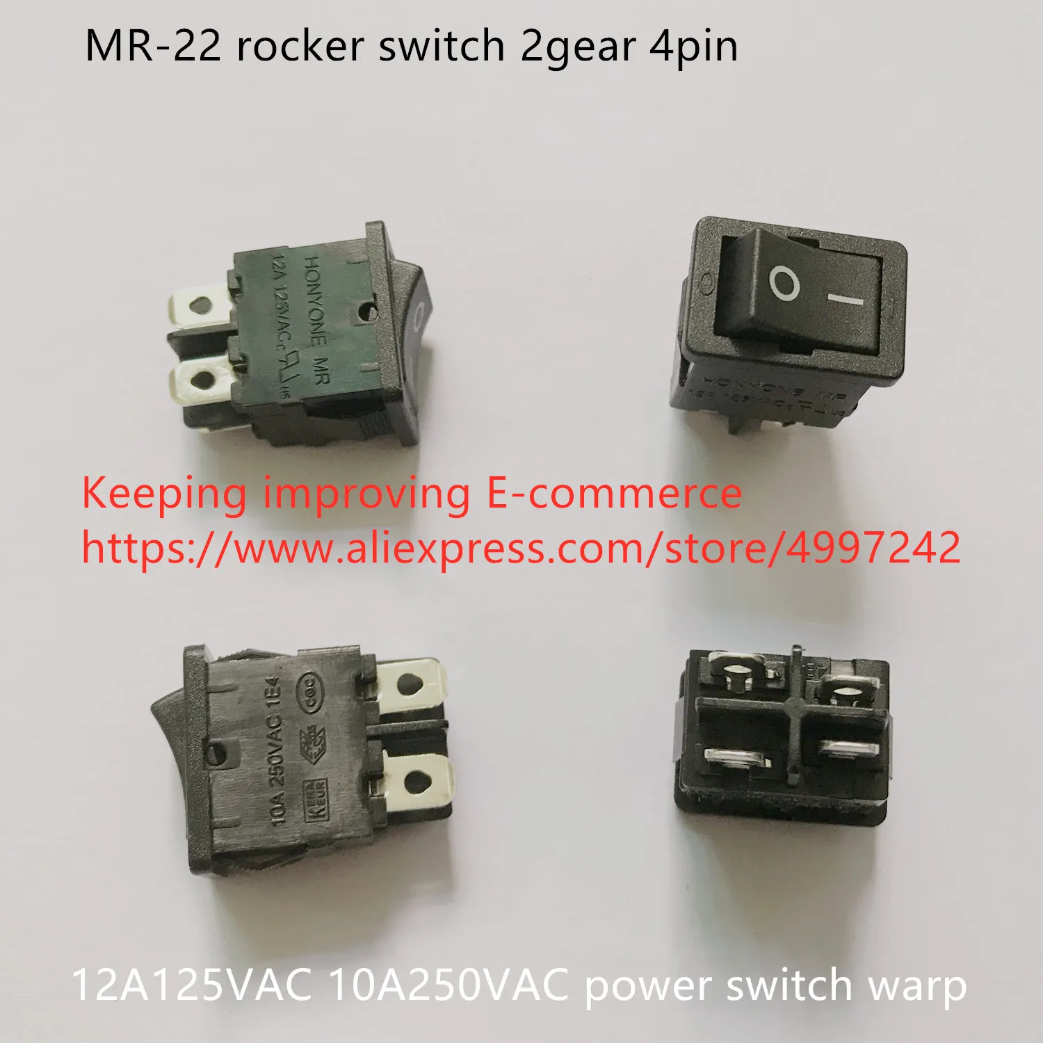 

Оригинальный новый 100% кулисный переключатель MR-22, 2-ступенчатый, 4-контактный, 12A125VAC, 10A250VAC, переключатель мощности, баранина