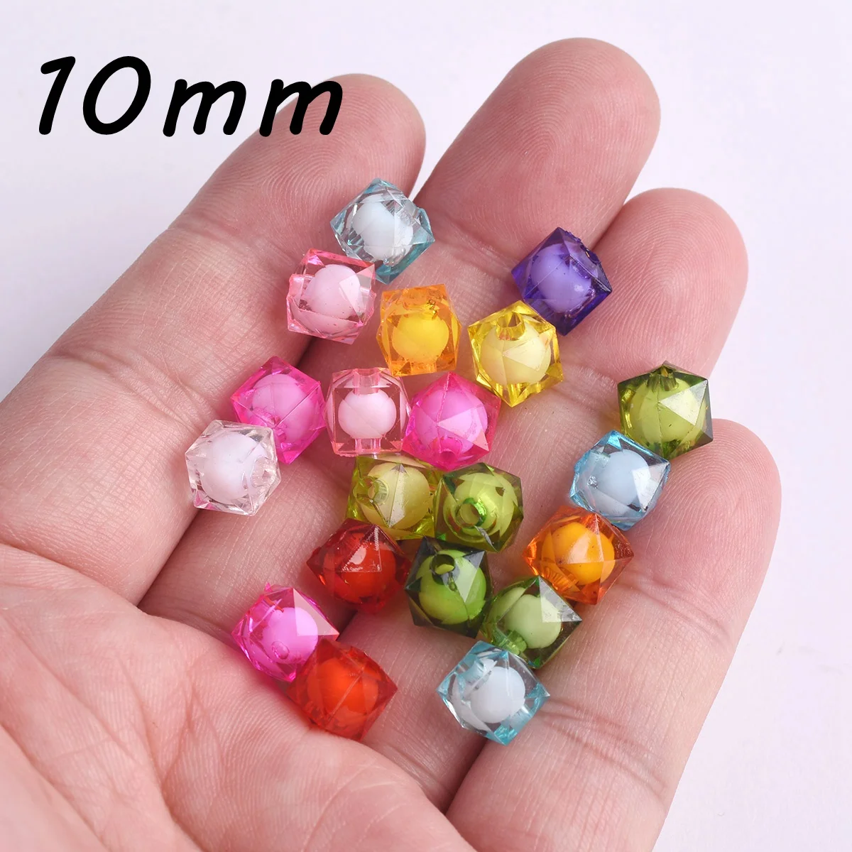 50pcs Cube 12 Angles 8mm 10mm 12mm Acrylic Plastic Loose Beads Wholesale Bulk Lot For Jewelry Making Findings