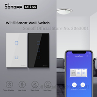 SONOFF T2/T3 US Wifi Smart Wall Touch Switch With Border 1/2/3 Gang Remote Control Wifi Light Switches For Smart Home Automation