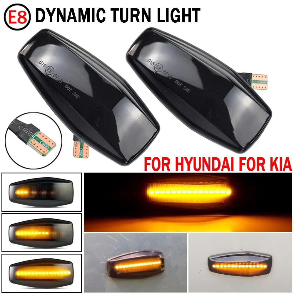 A Pair Dynamic Blinker LED Light Side Marker For Hyundai Tucson Terracan Coupe Trajet Matrix Elantra XD i10 Getz Sonata XG