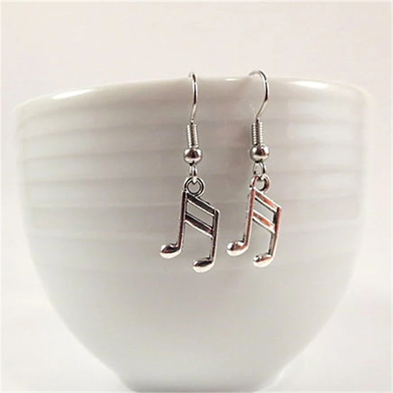 Sixteenth Note Dangle Earrings Tiny Music Note Earrings Music Jewelry Musical Charm Earrings Music Teacher Musician Earrings