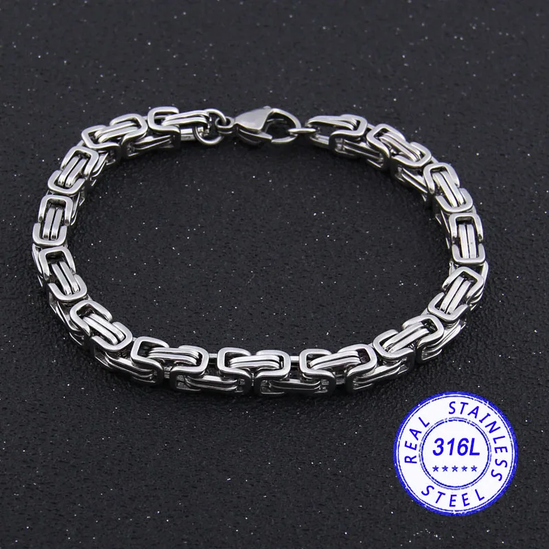 Yage Stainless Steel bracelets Link Byzantine Chain Bracelet For MENS Jewelry Fashion Good quality