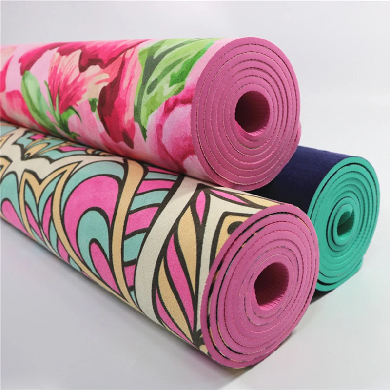 Tappetino da Yoga in TPE scamosciato tappetino da Fitness per esercizi antiscivolo Tie-dye campeggio ginnastica Body Building Pilates Slim tappetino