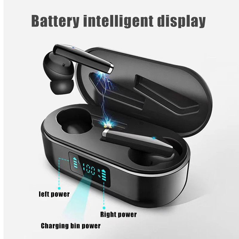 Tws Earphones IPX7 Waterproof Wireless Bluetooth Headset LED Power Display Music Earbuds Touch Control Earphone With Microphone