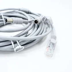 NC-10M 20 unids/lote 10M/33ft Cat5E de red Ethernet Video LAN DC/DC 12V de potencia Cable de extensión para cámara IP CCTV