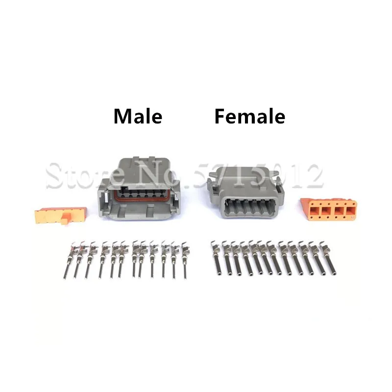 12 Hole DTM DTM04-12P / ATM04-12P DTM06-12S / ATM06-12S Auto Deutsch Connector Automotive Connectors With Pins