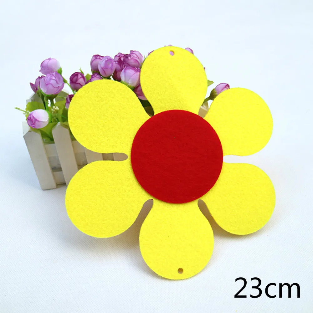 T-N 22cm adesivi murali fiori colorati tessuto feltro spesso decorazione scuola materna appendiabiti Non tessuto accessori artigianali fiore fai da