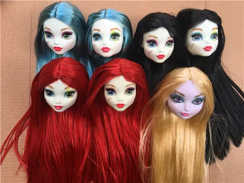 Monstering High Doll Toy Head Planting Brown Gold White Soft Long Hair Head Doll Bald Heads Original Rare Collection Head Toys