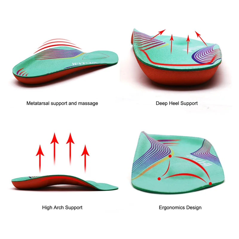 1/2 Lengte Orthesen Inlegzolen Boog Ondersteuning Sneaker Inserts Plantaire Fasciitis, Hielspoor Pijn, Platvoeten Orthopedische Sport Schoenzool