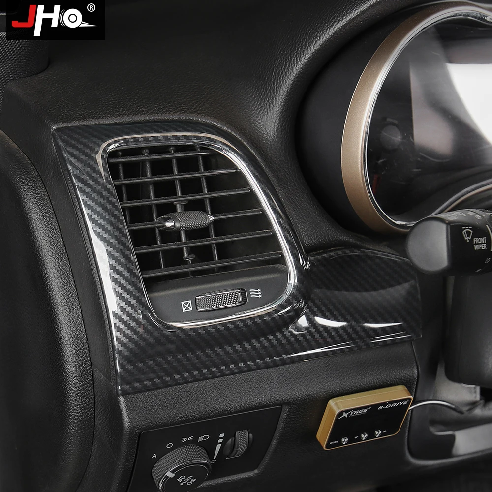 JHO Carbon Grain Dashboard Side Air Vent Outlet Cover Trim For 2014-2019 Jeep Grand Cherokee 2017 2016 2015 2018 Limited WK2