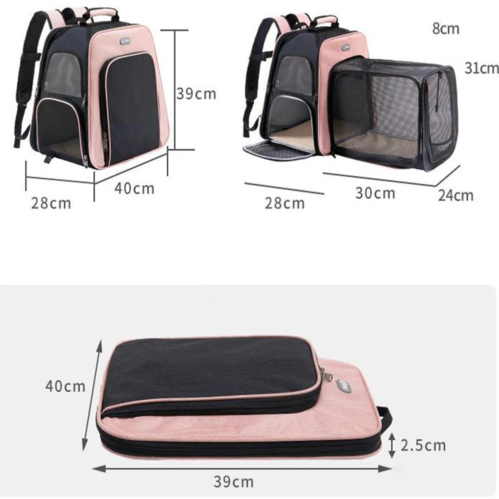 Pet Carrier Bag Portable Cats Bag Expandable Breathable Mesh For Small Dogs Cats Outgoing Travel Backpack Pets Carry Supplies