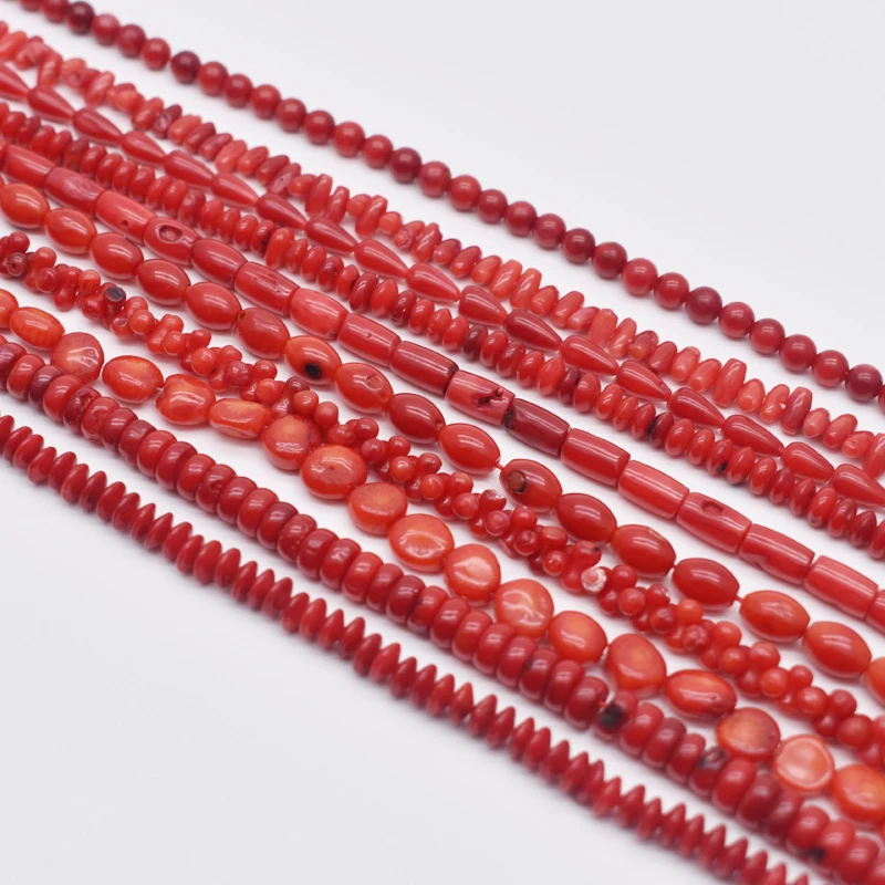 Natural Stone Bead Irregular Round Shape Red Coral Beads jewelry Spacer Beads Strand 15\