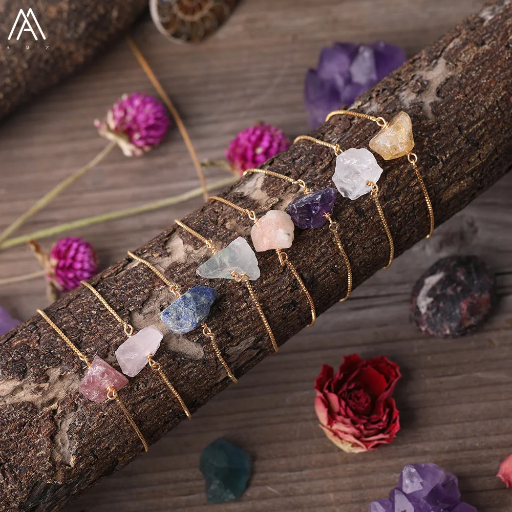 Natural Citrines Quartz Chunky Beads Bracelet For Women Fashion Bohemia Friendship Craft Jewelry Gifts