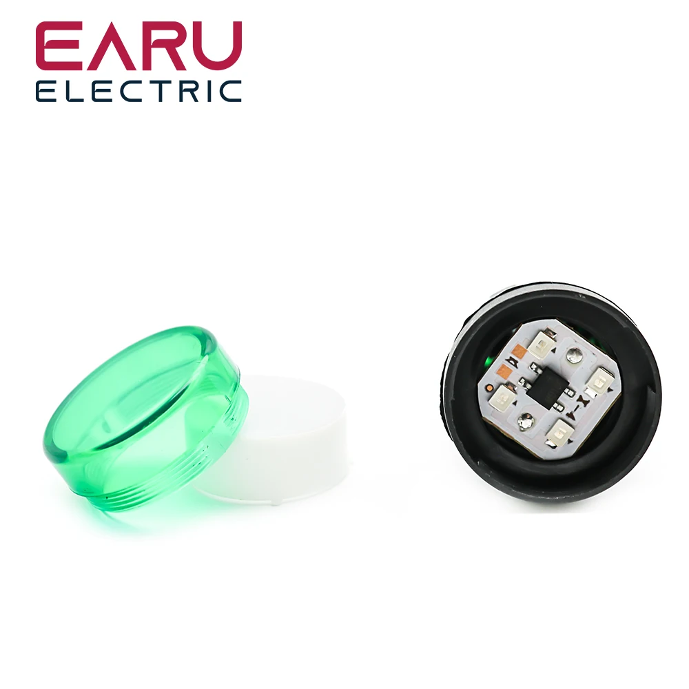 22MM Panel Mount LED Power Electronic Indicator Pilot Signal Light Lamp 12V 24V 110V 220V 380V Red Green Yellow Blue White LED