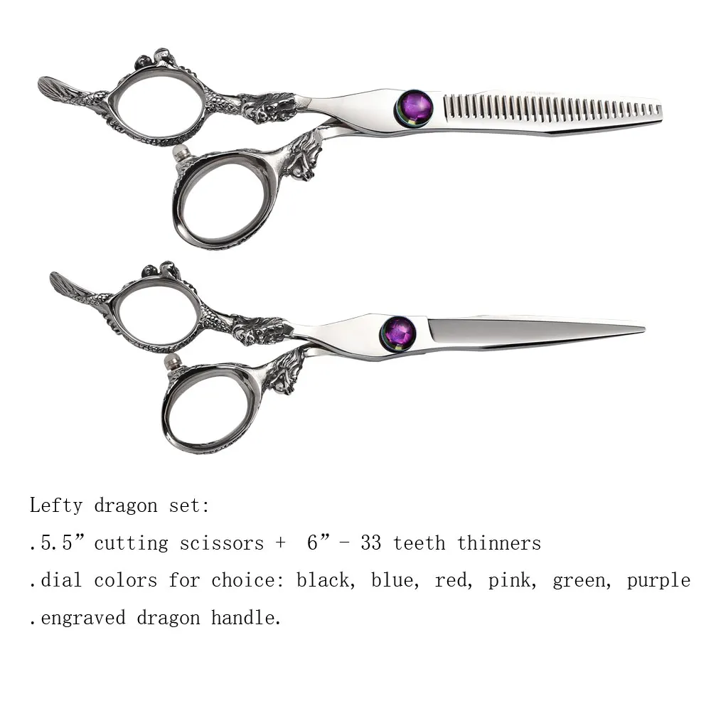 

Dragon hair scissors 6" Cutting & Thinning Scissors 30 Teeth shears for the Left handed