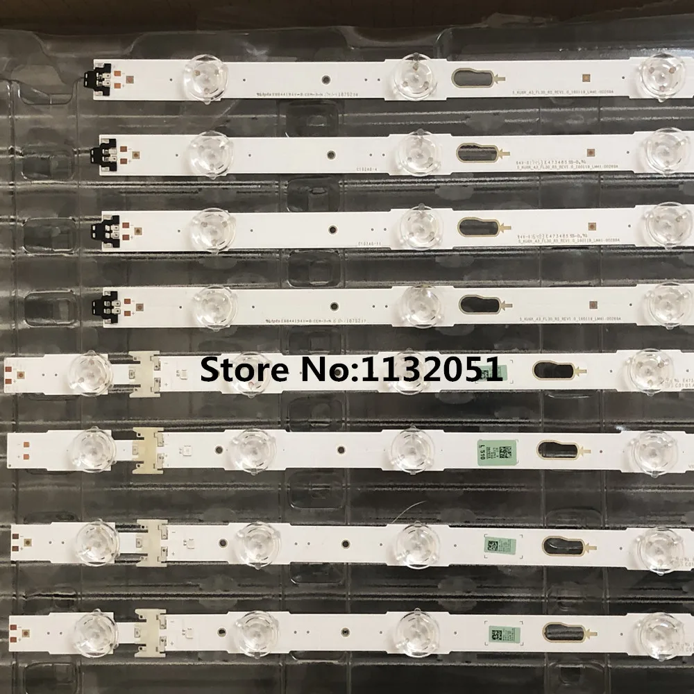 8PCS LED Backlight Strip For UE43KU6000K UE43MU6105K UN43MU6300 UN43MU6290 UN43KU6290 UN43KU6270 UN43MU6100 UN43MU6103