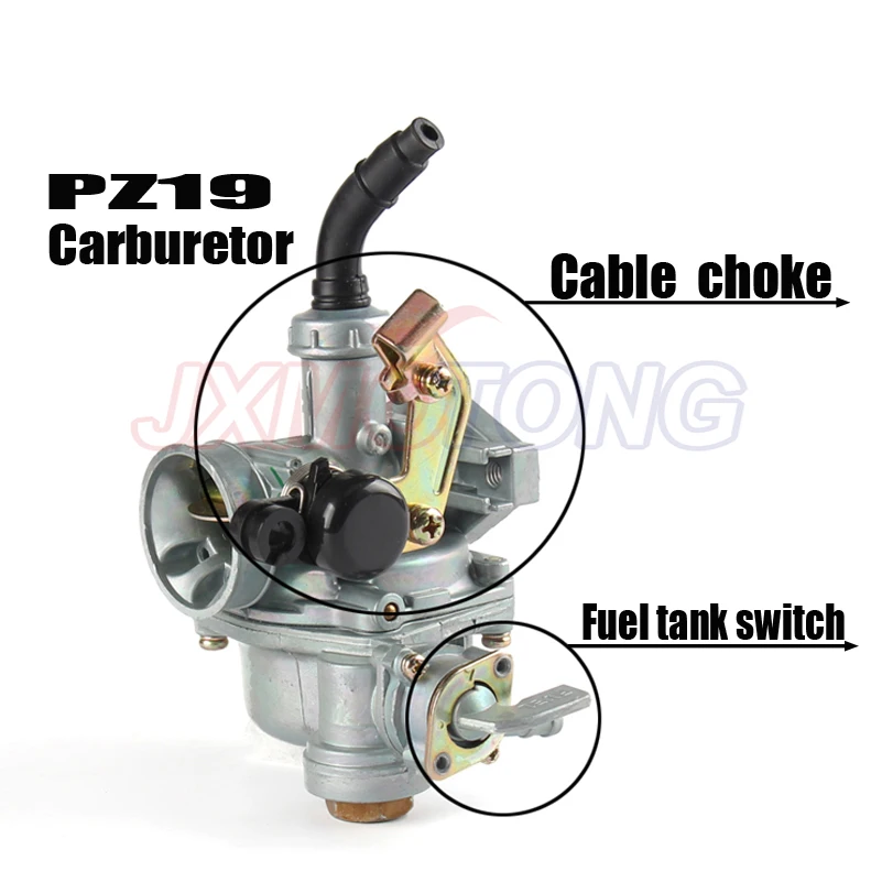 Motorcycle PZ19 19mm Carb Cable Choke Carburetor For Keihi 50cc 70cc 90cc 110cc Quad ATV Roketa SUNL Kazuma with fuel tank cap