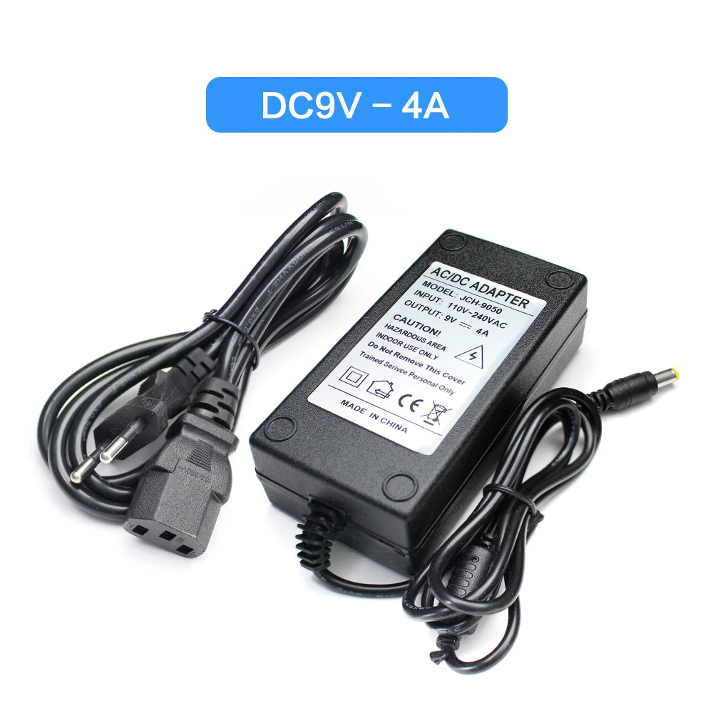 AC DC Adapter 9V Volt 4A 5.5*2.5MM Switching Power Supply 9 V 4000MA Power Regulator Transformer AC 220V TO DC 9V 4A EU US UK AU