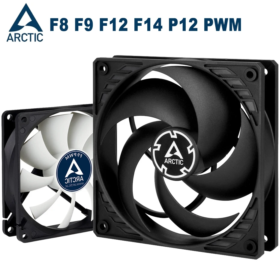 

ARCTIC F8 F9 F12 F14 P8 P12 PWM black CPU Cooler fan 4pin temperature control silent Case Cooling fan