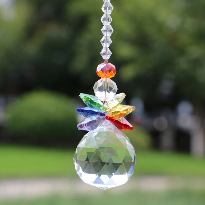 1PCS Hanging Suncatcher Crystal Ball Prisms Rainbow Pendant Window Decoration 20mm 30mm 40mm