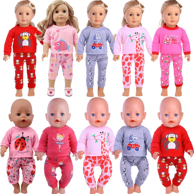 Doll Clothes Conjoined Warm Winter Clothes Fit 18 Inch American & 43Cm Baby  New Born Doll For Our Generation Doll Daily Life