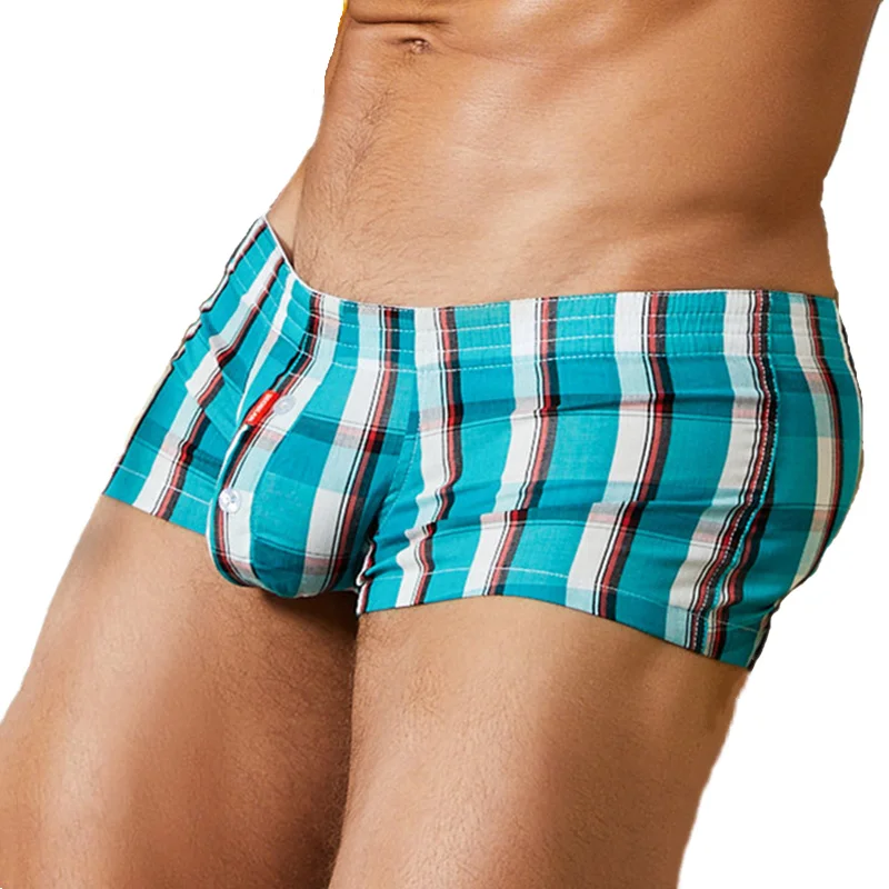 Roupa interior masculina boxers de algodão cuecas masculinas de alta qualidade boxer shorts xadrez ponto confortável lounge solto roupa interior