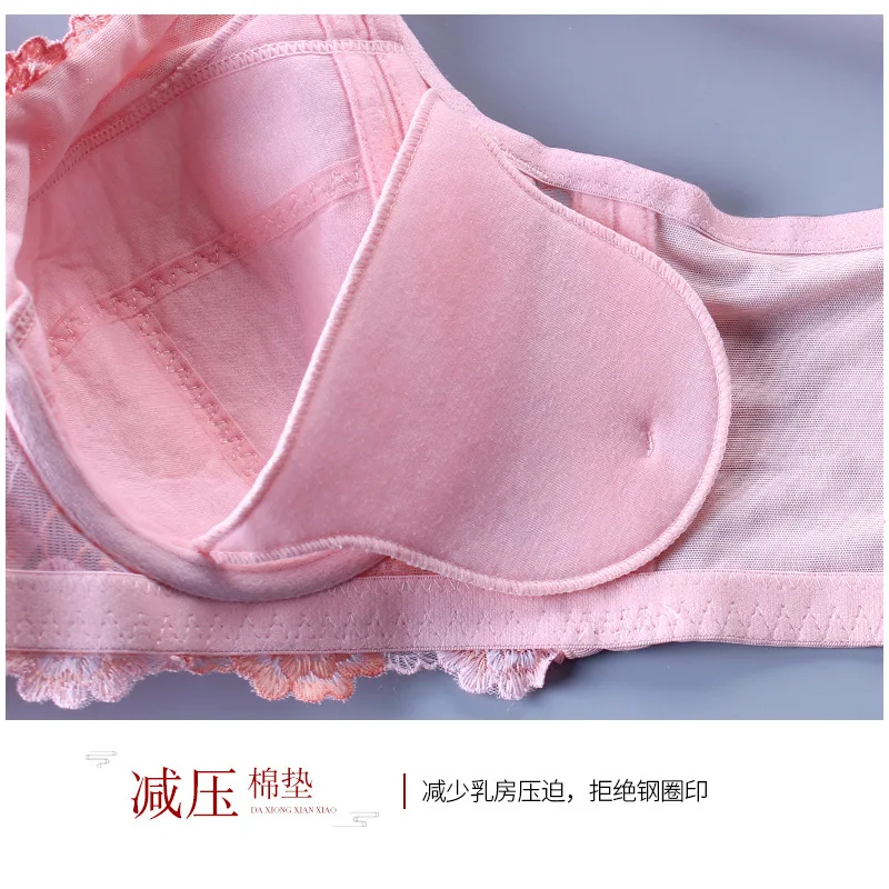 Women B C D E F G H 46 48 Cup Bra Big Boobs Women Underwear Sexy Padded Up Lift Breast Underwire Ladies Embroidery Brassiere Bra