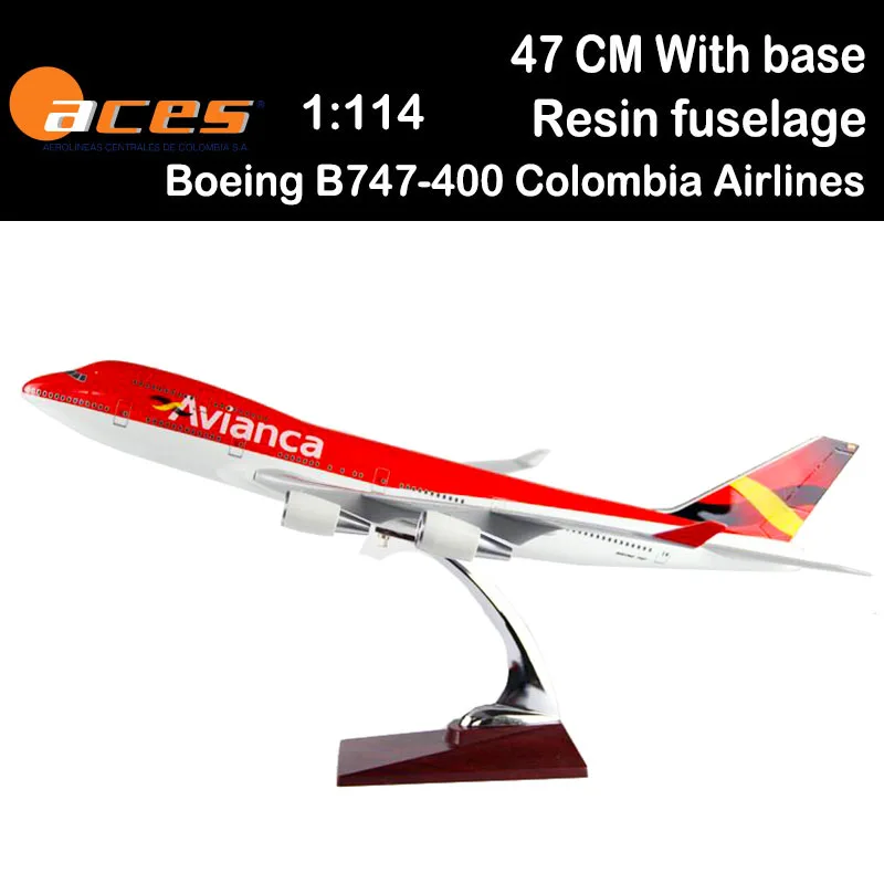 

1/114 47cm Boeing B747-400 Colombia Airlines Airways Airliner aviation Toys plane gift collection no undercarriage aircraft gear