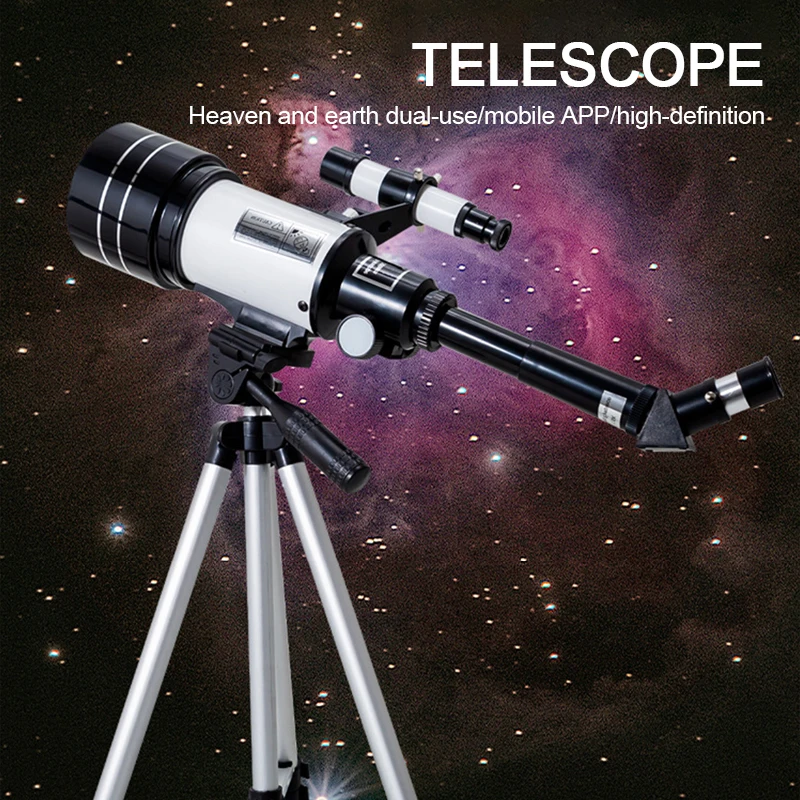 Astronomical Telescope Professional 70MM Eyepiece 150X Zoom HD Night Vision Deep Space Telescope Powerful Monocular Smart Search