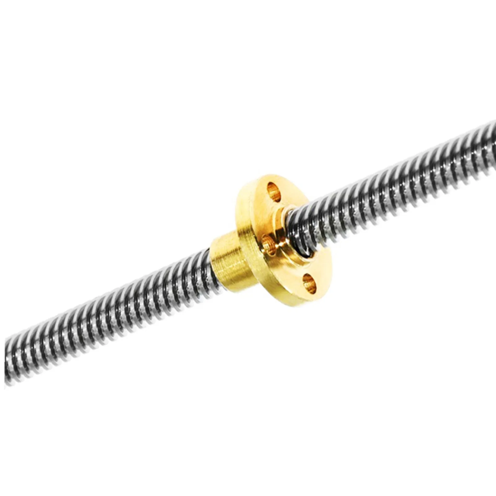 T8ตะกั่วสกรู Trapezoidal Rod Lead CNC 3D เครื่องพิมพ์1/2/4/8/10/12/14มม.ความยาว100มม.200มม.250มม.300มม.350มม.400มม.ทองแดงถั่ว