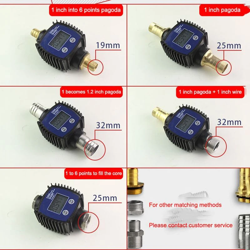 K24 flow meter methanol oil meter turbine electronic fuel diesel flowmeter digital fuel gauge female thread turbine flowmeter