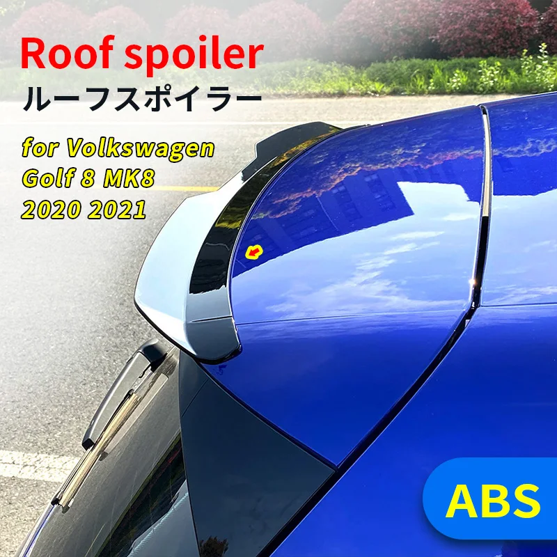 

For Volkswagen Golf 8 2020 2021 ABS Wing Trim Rear Window Side Spoiler Body Kit Glossy Black Or Carbon Fiber Look 2Pcs/Lot