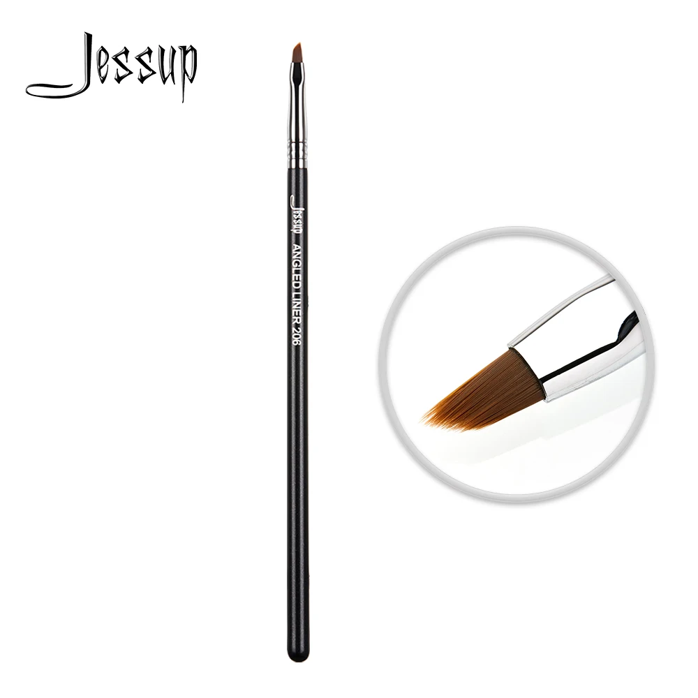 Jessup-cepillo delineador de ojos, herramienta de belleza de ala de fibra suave, delineador en ángulo cosmético, 206