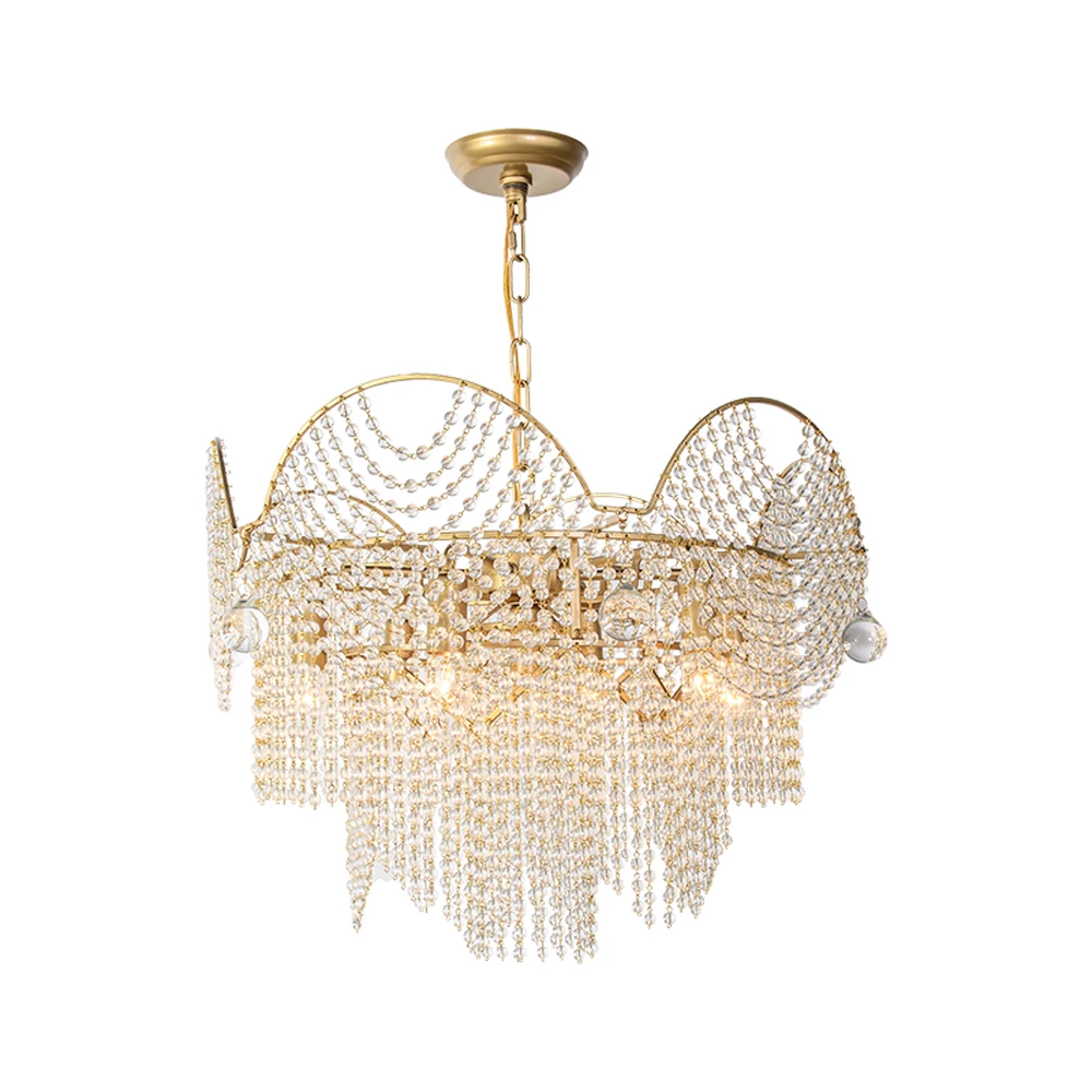 

Europen Style Gold Crystal Chandelier Lighting Luxury Plafonnier Dining Hanglamp Cristal Living Room Bedroom Lights