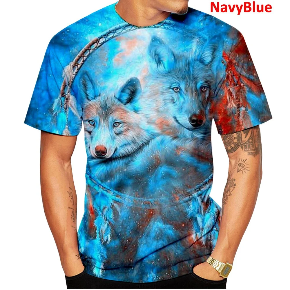 Newest Cool Fashion 3d Wolf T Shirt Personality Animal Short Sleeve T-Shirts