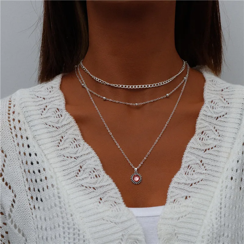 Tenande Bohemian Mehrschichtige Halskette für Frauen Vintage Wassertropfen Münze Stern Mond Anhänger Halskette Geometrisches Collier Collares – Detail 13