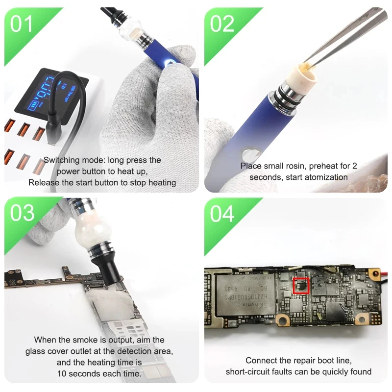 Relife RL-069B Nhựa Thông Atomizer Bo Mạch Chủ IC Ngắn Mạch Dò Nhựa Thông Bút Phát Hiện Nhanh Điện Thoại Di Động Không Cần Hàn