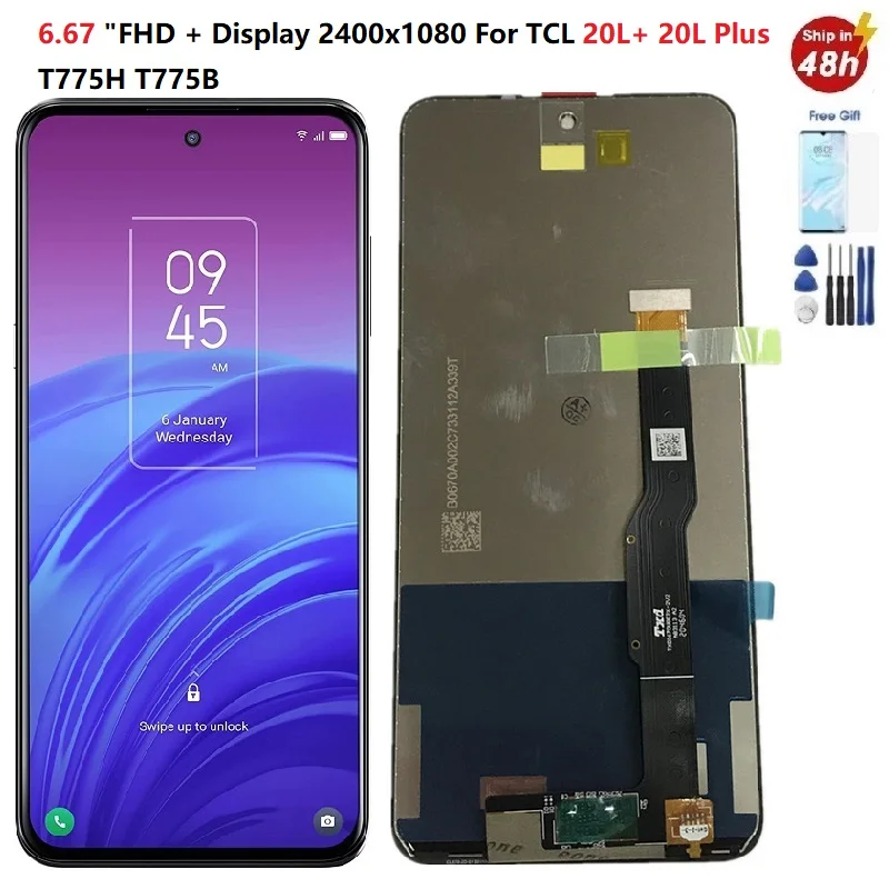 6.67 Inch For Display TCL 20L+ Lcd T775H T775B Display Touch Screen LCD Digitizer Assembly For TCL 20L Plus Display 20L+ Lcd