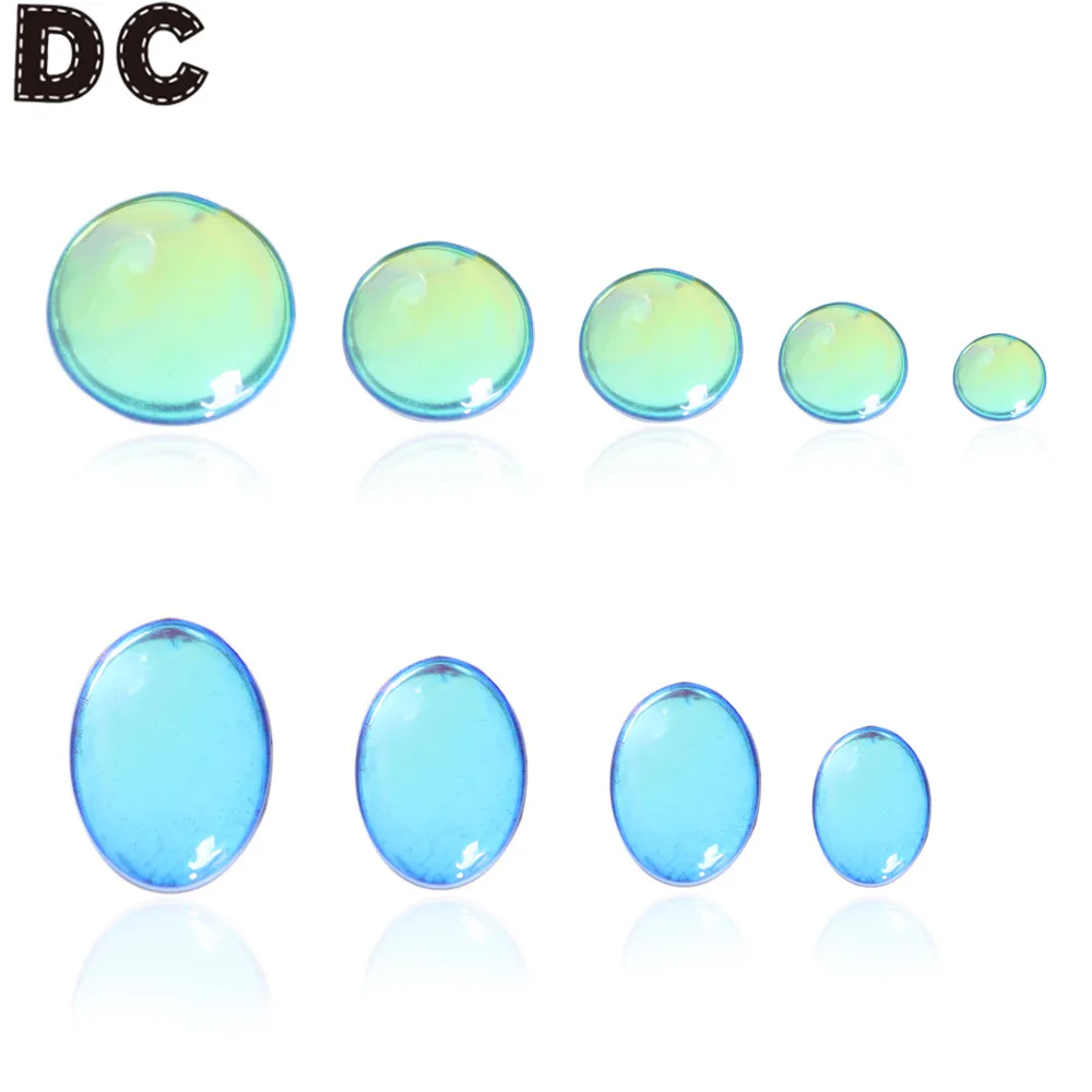 10pcs/lot Dia 6-20mm AB-Colorful Glass Cabochon Transparent Flat Cabochon Fit Blank Ring Pendant Tray For DIY Jewelry Making