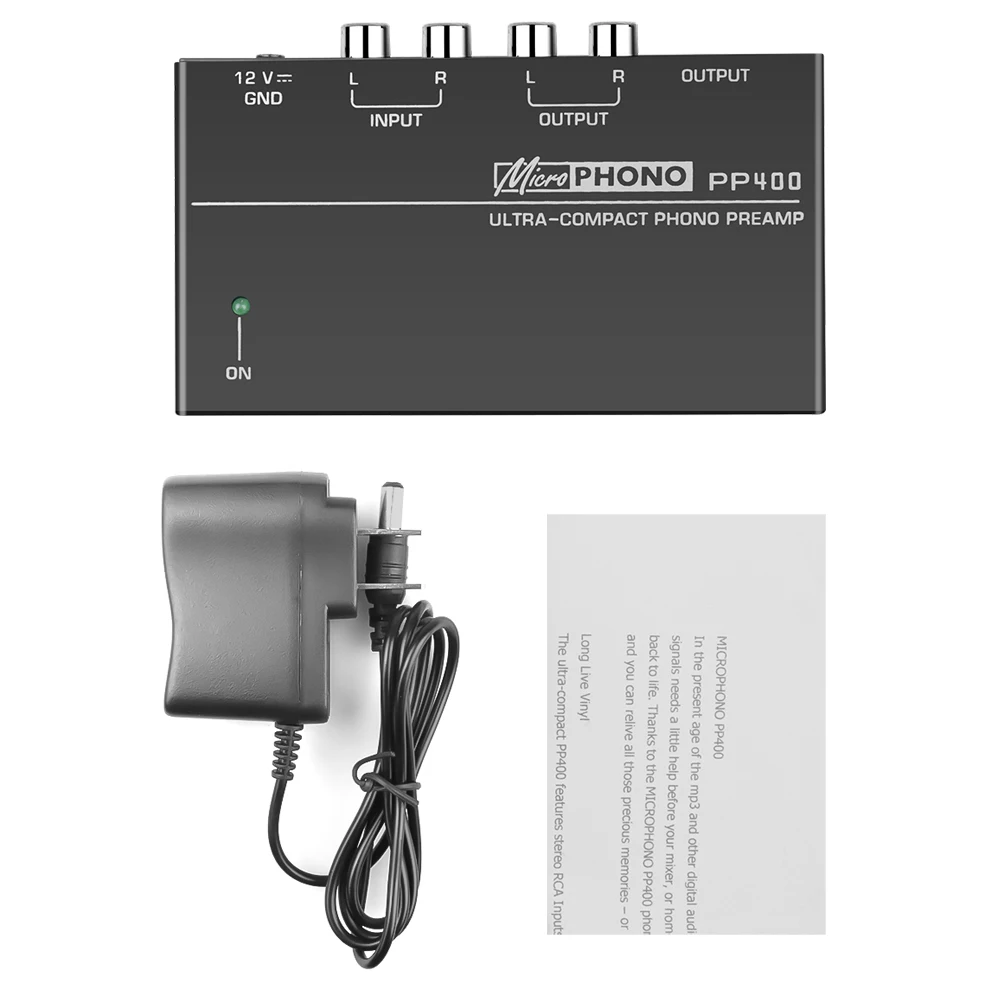 Kebidumei Siêu Nhỏ Phono Preamp Tiền Khuếch Đại Với Rca 1/4Inch TRS Giao Diện Preamplificador Phono Preamp PP400