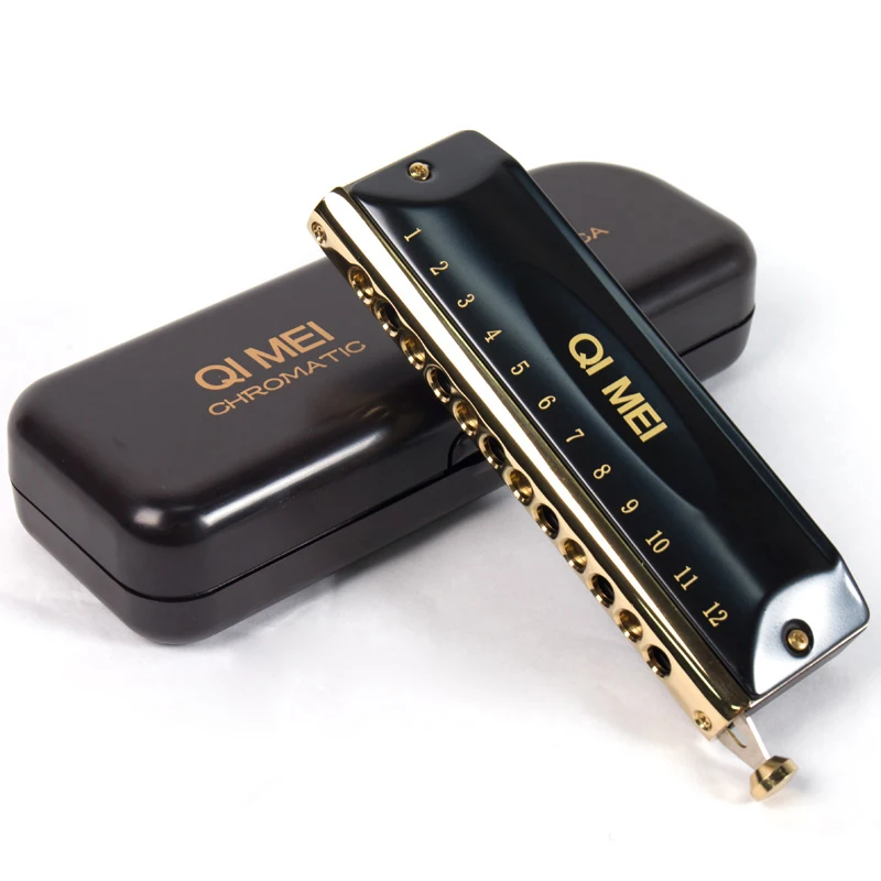 

Qimei Chromatic Harmonica 16 Hole 64 Tone Mouth Organ Harp Professional Musical Instruments Performance Grade Harmonica