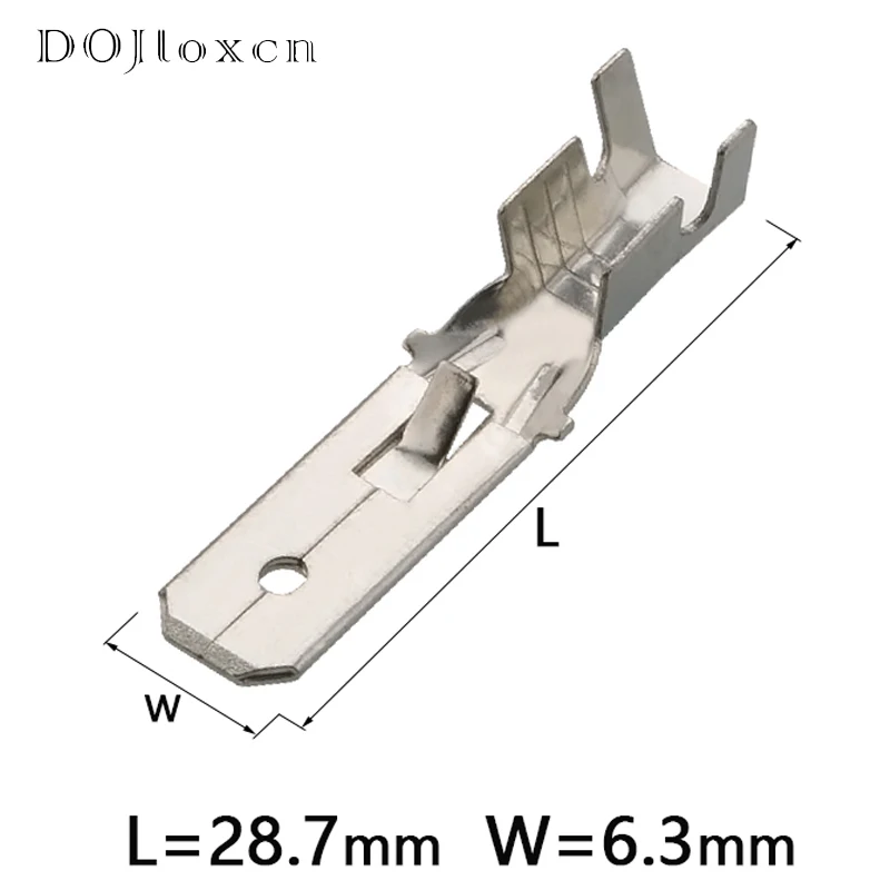 20/50/100/200 Pcs 6.3mm Series Lengthened Square Wiring Plug Long Automobile Connector Wiring Terminal DJ612-6.3C