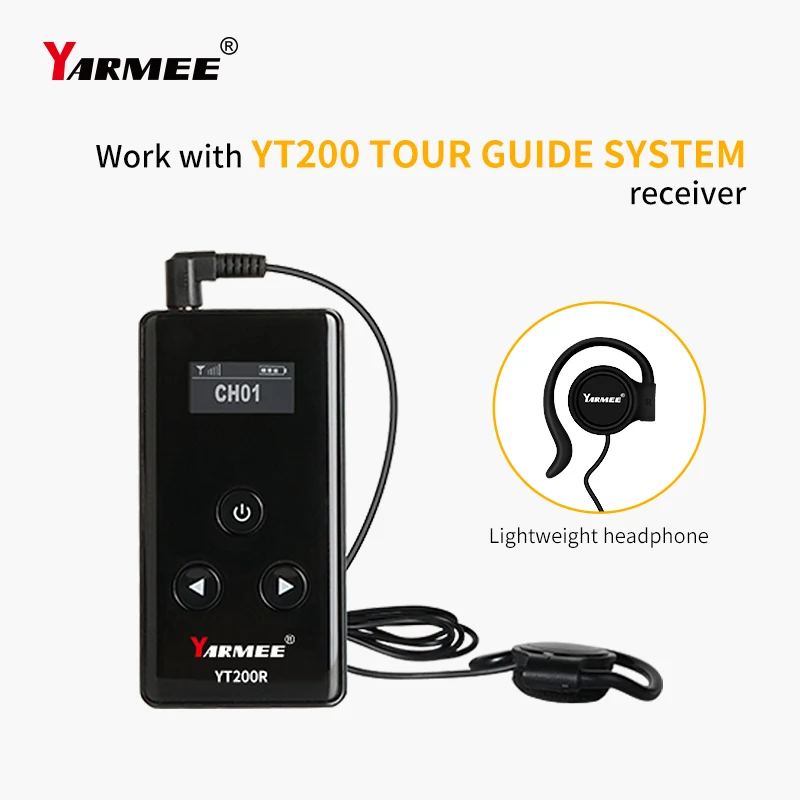 YARMEE Professional Headphones 3.5mm Plug Jack Wired Single Earphone Ear Hanging Suitable Monitoring Radio Tour Guide System