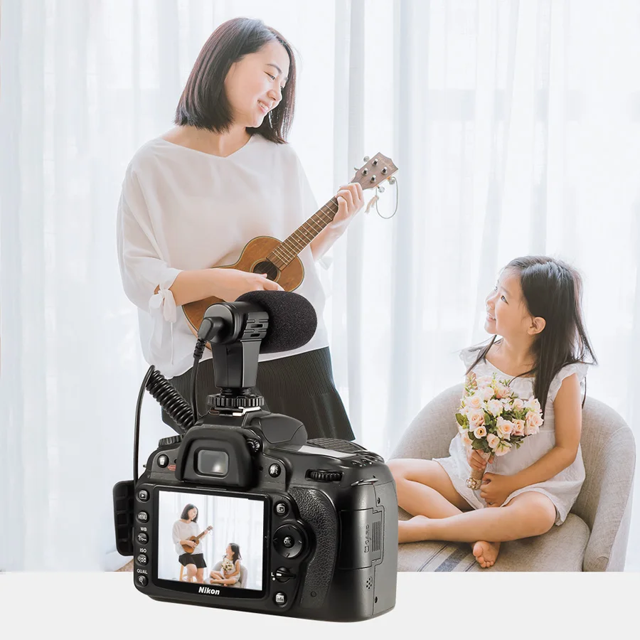 Portable 3.5mm Video Recording Microphone Mini Shotgun Condenser Microphone for Phone PC Computer DSLR Camera Vlogging Mic