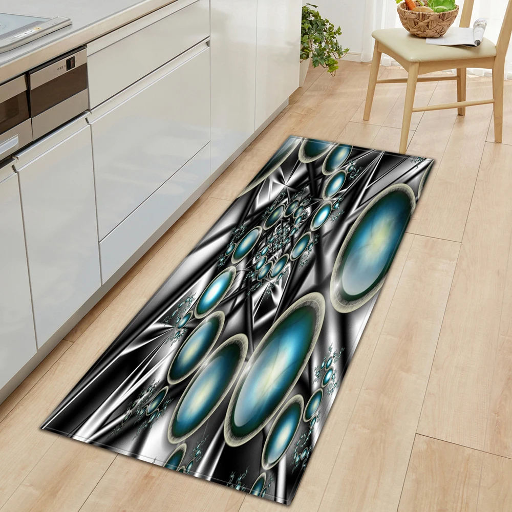 DoorRug Entrance Door Home Rug For Kitchen 3D Abstract Pattern Hallway Balcony Tatami Decorative Carpet Bathroom Anti-slip Rug