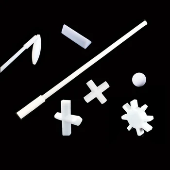 PTFE Magnetic Stirrerบาร์ผัดรูปร่างเกียร์,ทรงกลม,Criciform,สามเหลี่ยม,รีไซเคิลRod,สีขาวกวนบาร์,1 ชิ้น