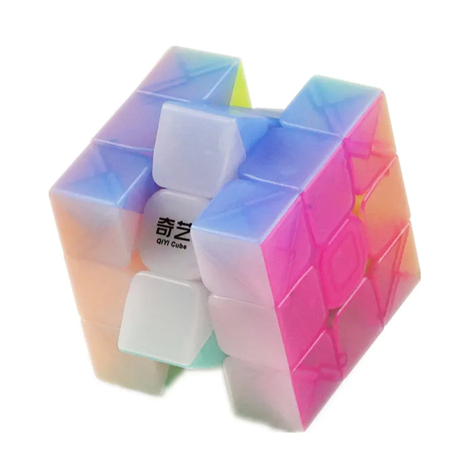 Qiyi Warrior W 3x3x3 cubo de velocidad sin pegatinas transparente cubo mágico profesional rompecabezas juguetes educativos coloridos para niños