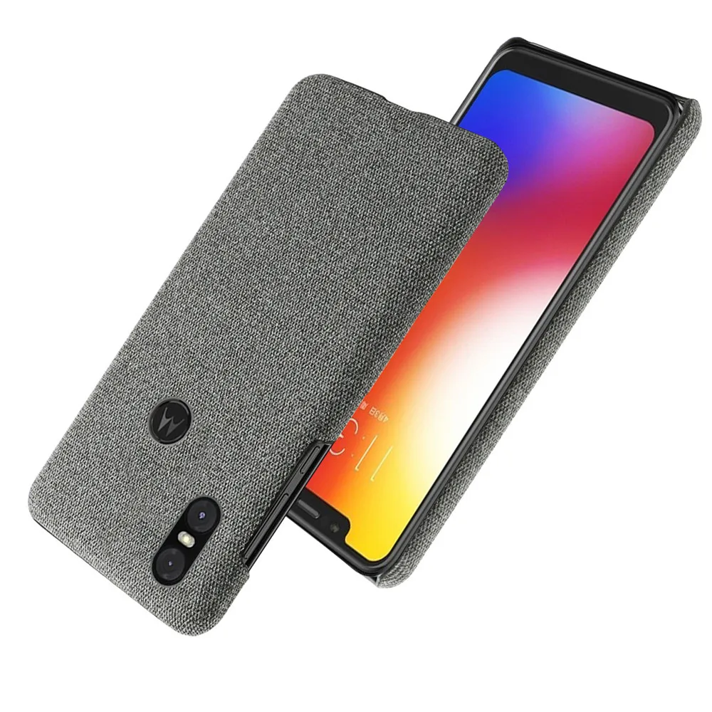 Cloth Cases For Moto One Motorola P30 Play Case Slim Retro Cloth Hard Phone Cover For Moto P30 Play Motoone XT1941, One Coque