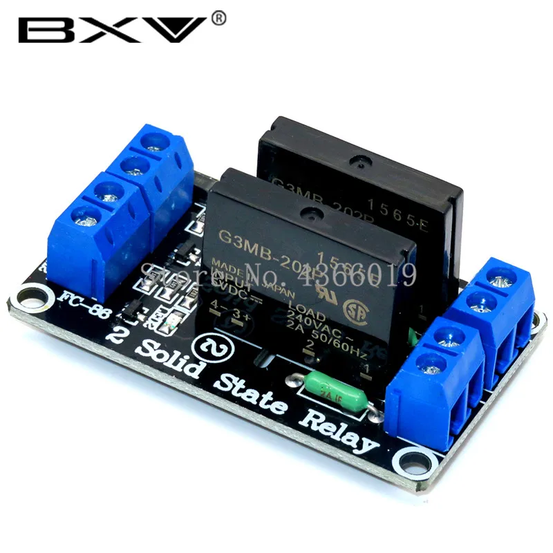 5V Relay Module 2 Channel SSR low Level Solid State Relay Module 240V 2A 2 Wat Relay